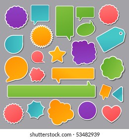 vector set of paper stickers