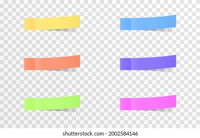 Vector set of papers for notes on an isolated transparent background. Realistic note. Paper, sheet, notes, png.