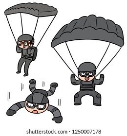 vector set of parachuter