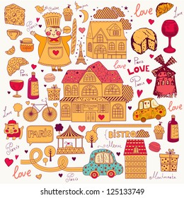Vector set of Paris symbols
