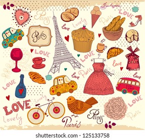 Vector set of Paris symbols