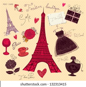 Vector set of Paris symbols