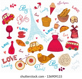 Vector set of Paris symbols