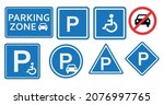 Vector set parking signs. parking signs Vector Illustration