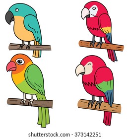 vector set of parrot