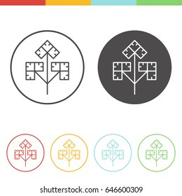 Vector set of parsley icons in thin line style