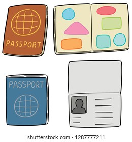 vector set of passport