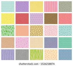 Vektorset pastellfarbener Geschenkanhänger, süße, handgezeichnete Illustration, leeres Etikett im Rechteck mit doodle Muster für die Dekoration einzeln auf Weiß