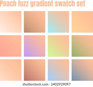 Conjunto vectorial de pantalazos de gradiente pastel con color de melocotón utilizado para el diseño ui y ux
