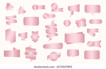 Vector set of pastel pink  banner for sale, advertisements, communication poster, help wanted advertising banner badge.