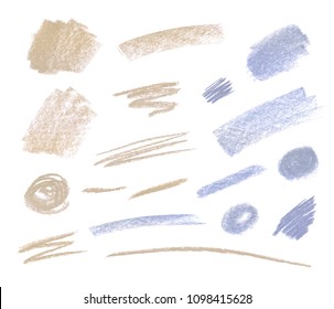 Vector Set of Patel Crayons Isolated on White Background, Brush Stroke Templates.