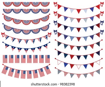 Vector Set of Patriotic Bunting