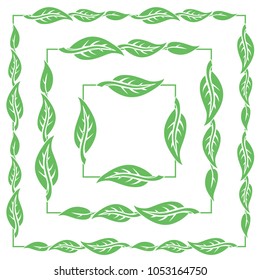 Vector set of pattern frames with leafs