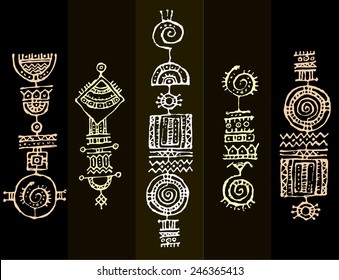 vector set of patterns in the archaic style