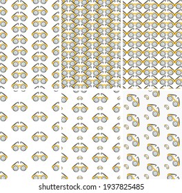 Vector Set Of Patterns And Backgrounds With Hypnosis Glasses Patterns. Sunglasses. For Printing On Textiles, Wallpaper, Covers, Web, Wrapper Paper, Banners, Poster