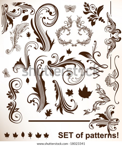 Vector Set Patterns Design Stock Vector (Royalty Free) 18023341 ...
