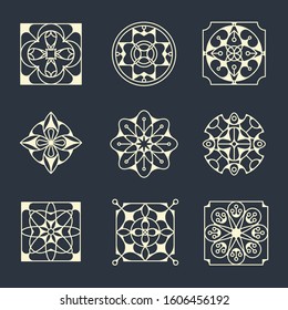 Vector set of patterns for the logo. Ethno ornament. Geometric ornament