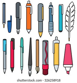 vector set of pen