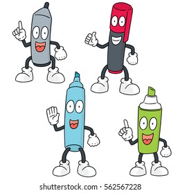 vector set of pen cartoon