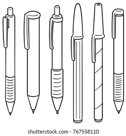 vector set of pen and mechanical pencil