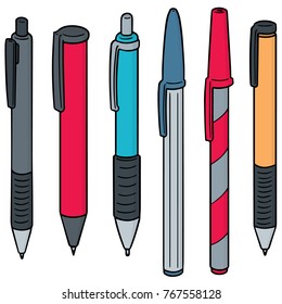 vector set of pen and mechanical pencil