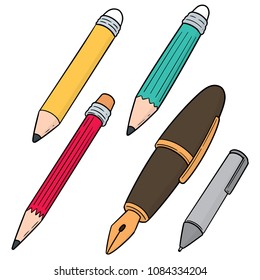 vector set of pen and pencil