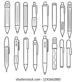 vector set of pen and pencil