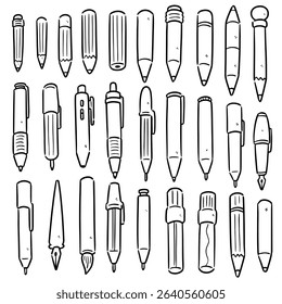 vector set of pen and pencil