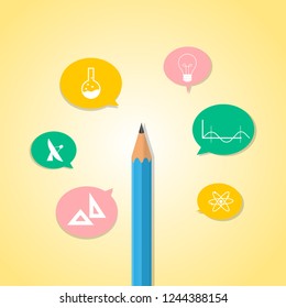 Vector set pencil and colorful speech bubble  infographic 