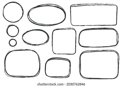 Vector Set of Pencil Hand Drawn Text Outlines for Design