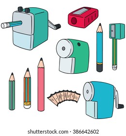 vector set of pencil sharpener