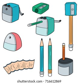 vector set of pencil sharpener