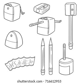 vector set of pencil sharpener