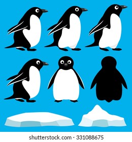 Vector set. Penguins.