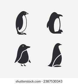 vector set of penguins icon