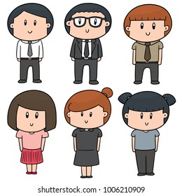 vector set of people