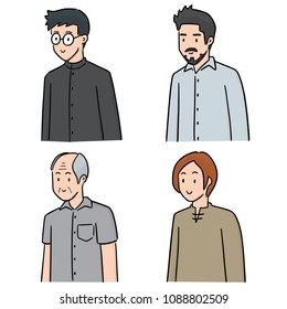 vector set of people