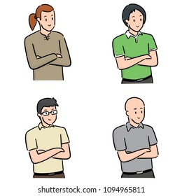 vector set of people