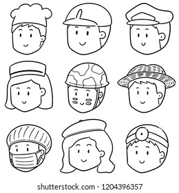 vector set of people