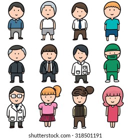 vector set of people