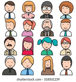 vector set of people