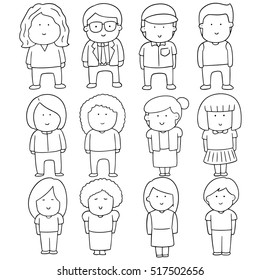 vector set of people