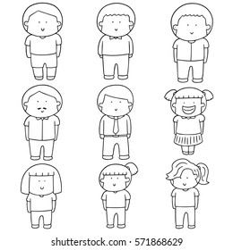 vector set of people