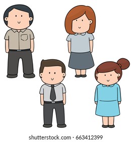 vector set of people