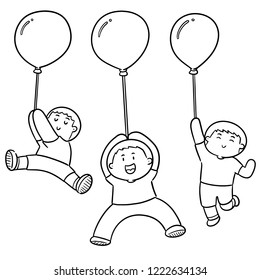 vector set of people with balloon