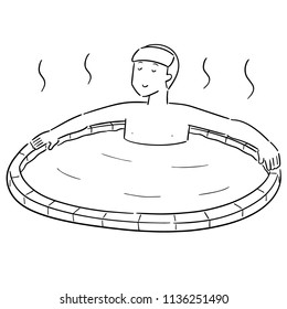 vector set of people bathing in hot water pool