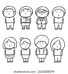 vector set of people cartoon