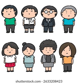 vector set of people cartoon