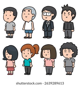 vector set of people cartoon