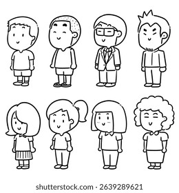 vector set of people cartoon